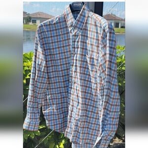 ALAN FLUSSER Men’s Large Casual Shirt MULTI COLOR Plaid Button Down.